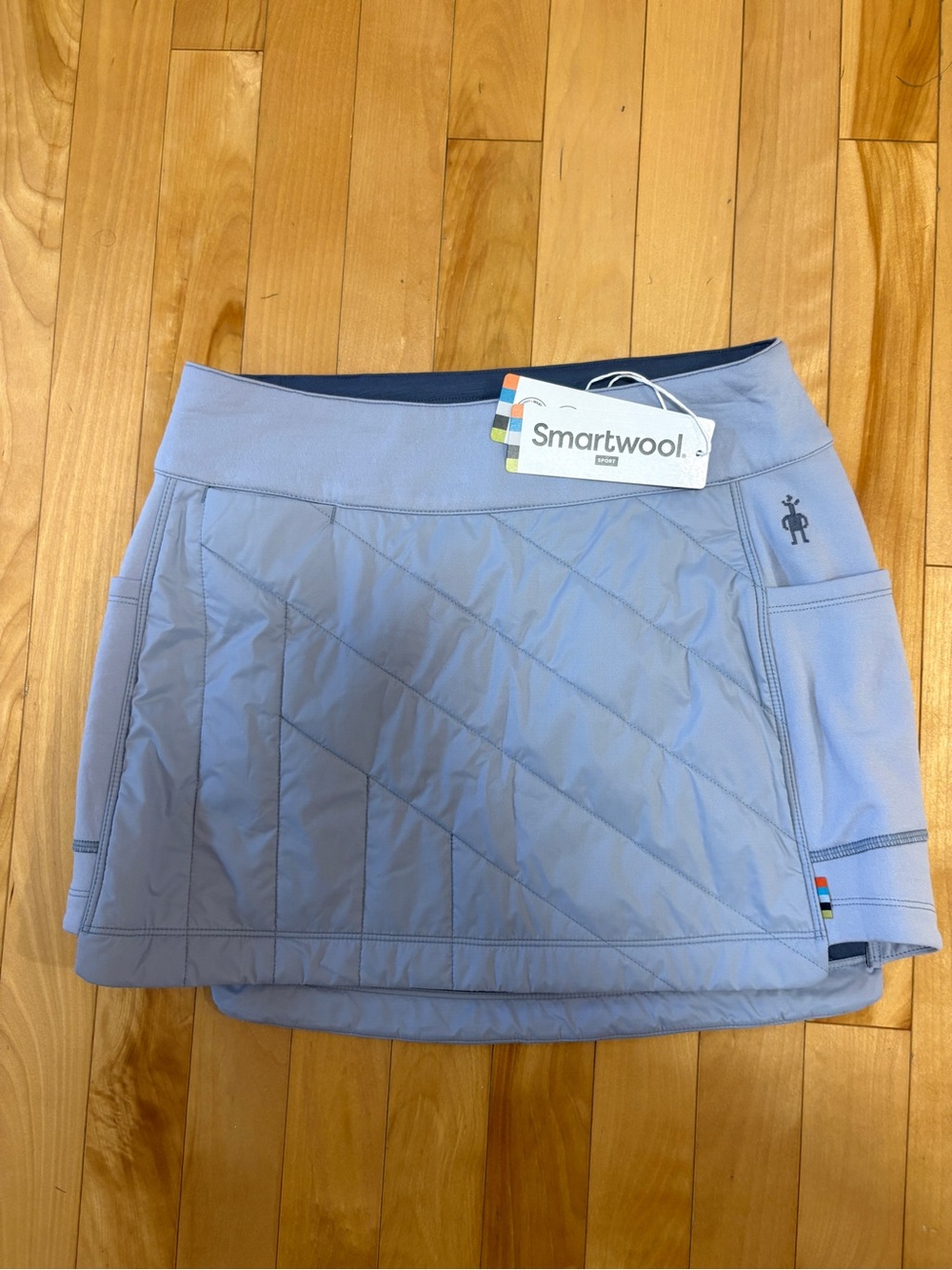 NEW Smartwool Smartloft Blue Quilted Mini Skirt Athletic Outdoor Merino Wool XS